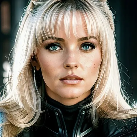 Elisabethhilden768, close up face portrait, bangs, smooth long hair, cyberpunk , photography, trending on artstation, sharp focus, studio photo, intricate details, highly detailed, by greg rutkowski <lora:Elisabethhilden768:0.6>