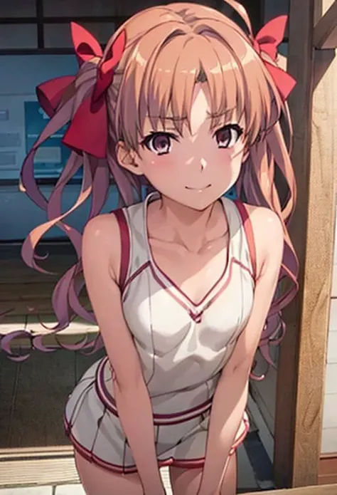 shirai_kuroko, <lora:shiraikuroko_v1:1>,
1girl, solo, ((8k, RAW photo, highest quality, masterpiece), High detail RAW color photo professional close-up photo, (realistic, photo realism:1. 37), (highest quality), (best shadow), (best illustration), collarbone, ultra high resolution, highly detailed CG unified 8K wallpapers, physics-based rendering, cinematic lighting), ahoge, bare shoulders, blush, breasts, breath,, smile, small breasts, solo, thighs, ((masterpiece)), sideface, very detailed face, cheerleader, pompons