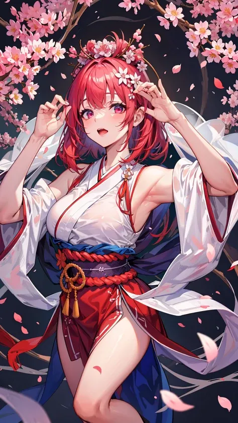 8k, (masterpiece, top quality, beautiful and aesthetic:1.2), (big breasts:0.7), <lora:koreanDollLikeness:1>, glowing body, sakura, 1girl, solo, hanbok, falling sakura petals, full body, sexy