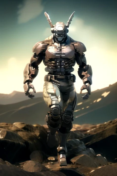 (masterpiece:1.4), high quality, high definition, sharp focus, detailed clothes, detailed body, detailed face, anime, best quality, 4k, 8k, absurd resolution, intricate detail, detailed hands, detailed eyes, animation, illustration, highly detailed, highres, extremely detailed, <lora:hyperdenoiser_v090:0.6>, <lora:perfetfingers:1>, <lora:Briareos001:0.8> Briareos, robot, jacket, open jacket, camouflage pants, boots, mecha, cyborg, <lora:BokehMecha:1>