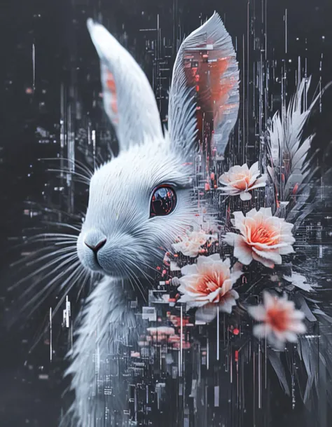 novuschroma79 style parrot bunny with flowers  glitch art photo <lora:novuschroma79 style_light:1.4>, <lora:sdxl_lightning_8step_lora:1>