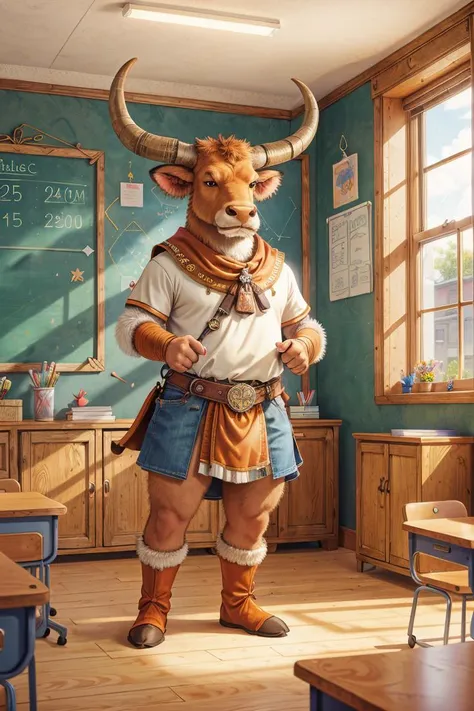 masterpiece, best quality,
a longhorn bull standing in an elementary school class room
, RAW photo, full sharp, (FullHD epic wallpaper) 8k uhd, dslr, soft lighting, high quality, film grain, Fujifilm XT3