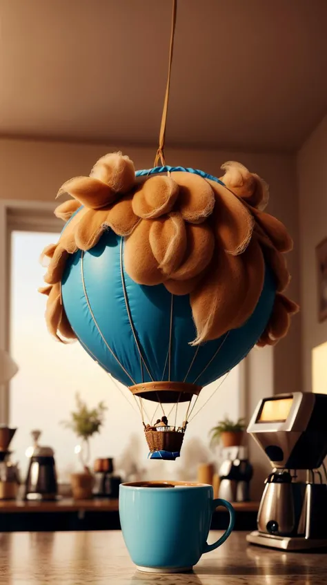 <lora:FluffyStyle:1> FluffyStyle a hot air balloon rising from a cup of coffee, epiCRealism