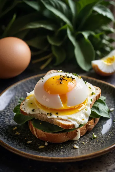 RAW Photography,a gourmet egg sandwich on thin, soggy bread, liberally smeared with mayonnaise, seasoned with salt and pepper. The sandwich is on premium black a golden abstract-patterned plate, framed by a lush array of garlic and foliage spices, top view,top-down angle, macro lens, soft natural lighting, warm color palette, focus on textural contrast, bokeh effect on the floral background, a sense of decadence, (sharpness in detail:1.1), Canon EOS 5D Mark IV, masterpiece, 35mm photograph, (iconic photograph:1.4), (visual storytelling:1.2), film grain, award winning photography,vibrant use of light and shadow, vivid colors,high quality textures of materials, volumetric textures  perfect composition, dynamic play of light, rich colors, epic shot, perfectly quality, natural textures,high detail, high sharpness, high clarity, detailed ,photoshadow,  intricate details, 8k