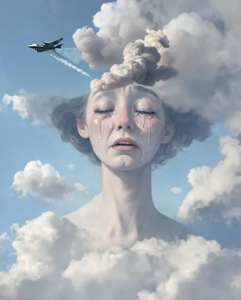 a jet flying horizontally leaving smoke