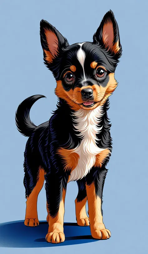 masterpiece,best quality,vector art,ChopioMinimalist,cute puppy,simple background,solo,standing,simple background <lora:Minimalist-v2-01:1>,