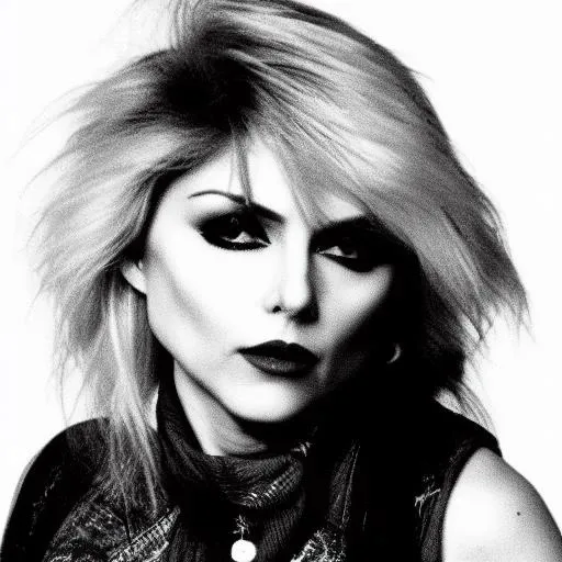 debbie_harry on stage holding a microphone and dancing