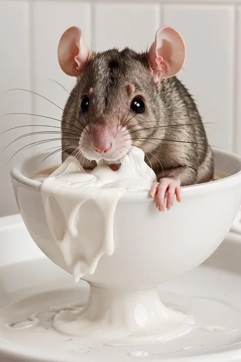 rat, milk covered, spashing
 <lora:CoveredWithStuff:0.7>