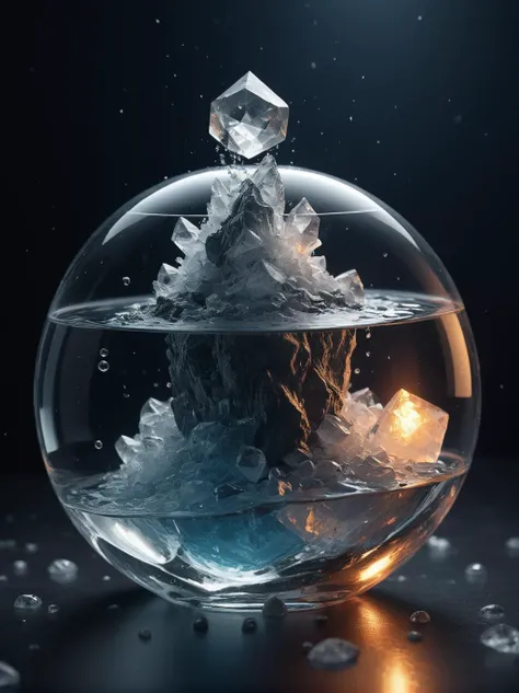 astronaut ((in the crystal vessel with water)), realistic, render, superb quality, creative, fun ,photo, studio lighting, sony a7, 35mm, hyperrealistic, big depth of field, concept art, colors, hyperdetailed, hyperrealistic