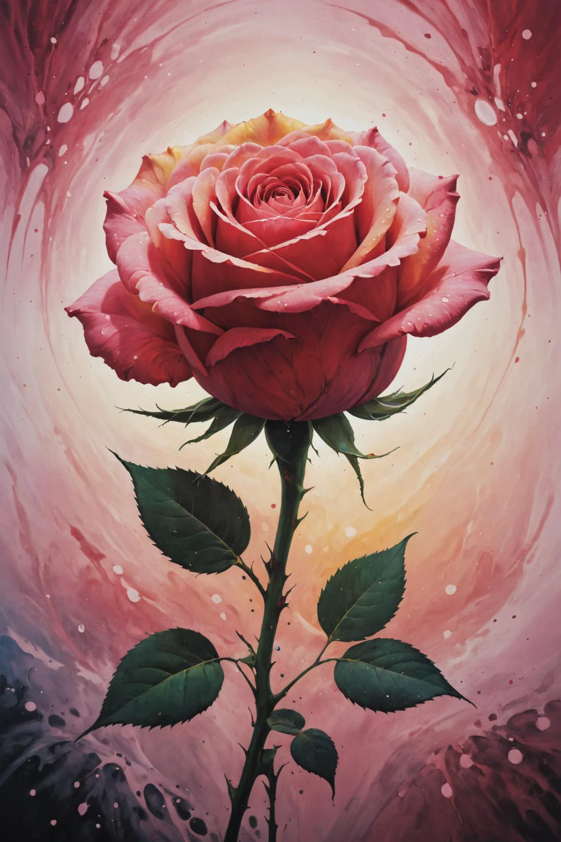 cosmic canvas, stunning, <lora:Cosmic_Canvas_SDXL:1> ebru art, a rose
