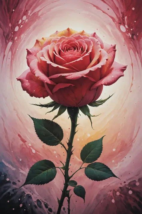 cosmic canvas, stunning, <lora:Cosmic_Canvas_SDXL:1>  ebru art, a rose