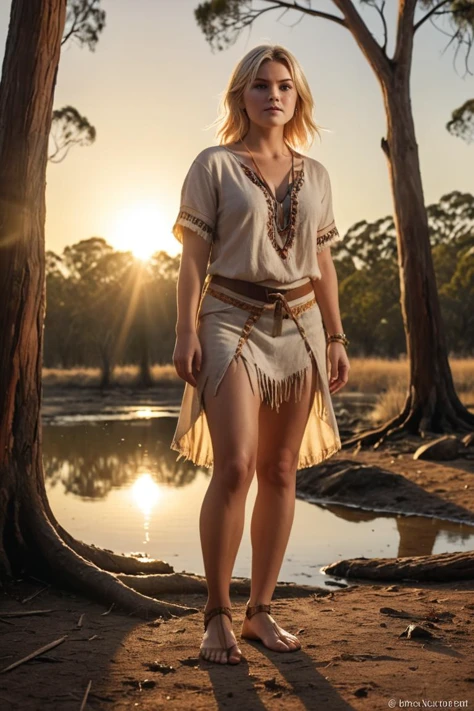 a elisha cuthbert <lora:RMSDXL_Photo:2>,standing with feet crossed at the ankles pose,in a australian aboriginal sacred site,(brandishing),eerie,radiant,floating,concept art,golden hour,natural lighting,sharpen, details,masterpiece, trending on artstation,intricately detailed,(rim sunlight),hyper-realistic,high quality,((sharp focus)),colorful and vibrant,close-up,visually stunning,hyper-realistic,
