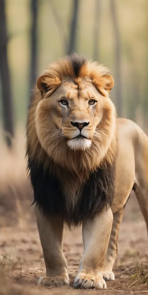 a lion, full body, (gaussian blur:1.2) (high key abstract photo masterpiece:1.2) raw photo, film grains, shallow, depth field, bokeh, Best quality, masterpiece, ultra high res, (photorealistic:1.4), (smooth light:1.4)