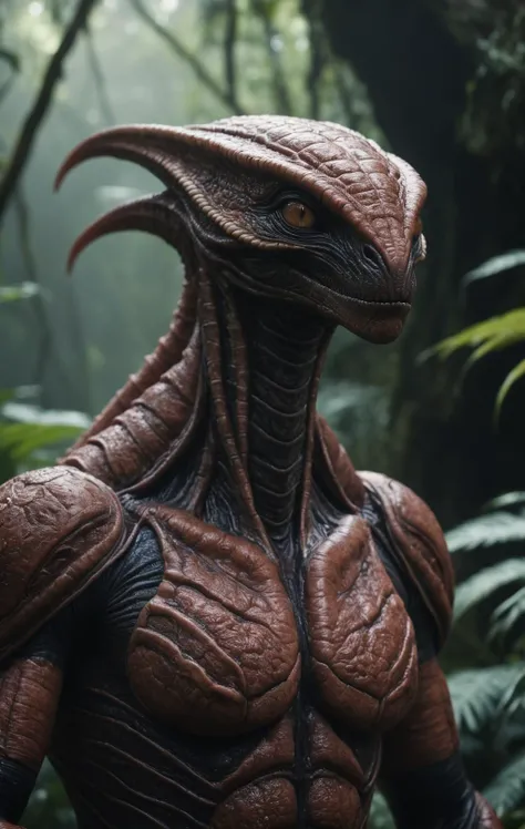a t(:0)atzelwurm, broad-shouldered body, in a alien jungle planet, , cinematic photo, 35mm photograph, film, bokeh, professional, 4k, highly detailed