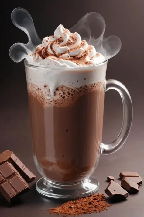Highly detailed Dynamic shot of a transparent frosted glass mug of hot chocolate, extremely detailed,
<lora:RMSDXL_Photo:-4><lora:RMSDXL_Creative:4>