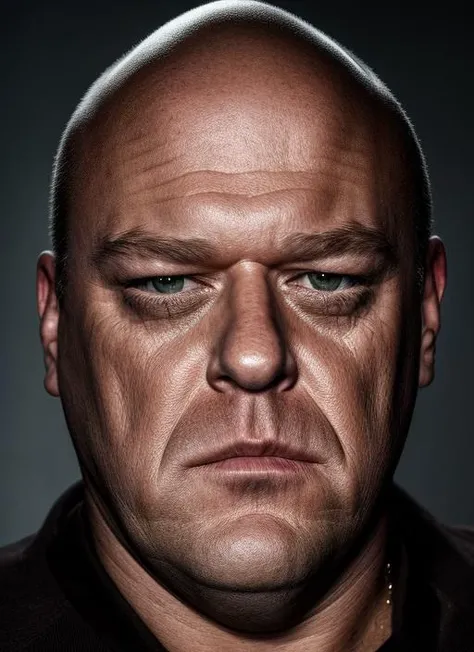 <lora:hank:1> (masterpiece, award winning, best quality) Hank Schrader portreit, tattooed face, 1man, professional photography, high resolution, 8k, detailed photo, hyperealistic, ultrasharp