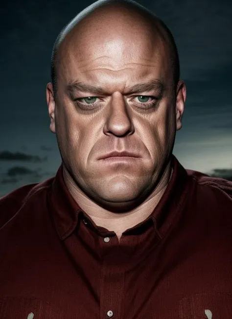 <lora:hank:1> (masterpiece, award winning, best quality) Hank Schrader man with tattooed face, 1man, professional photography, high resolution, 8k, detailed photo, hyperealistic, ultrasharp