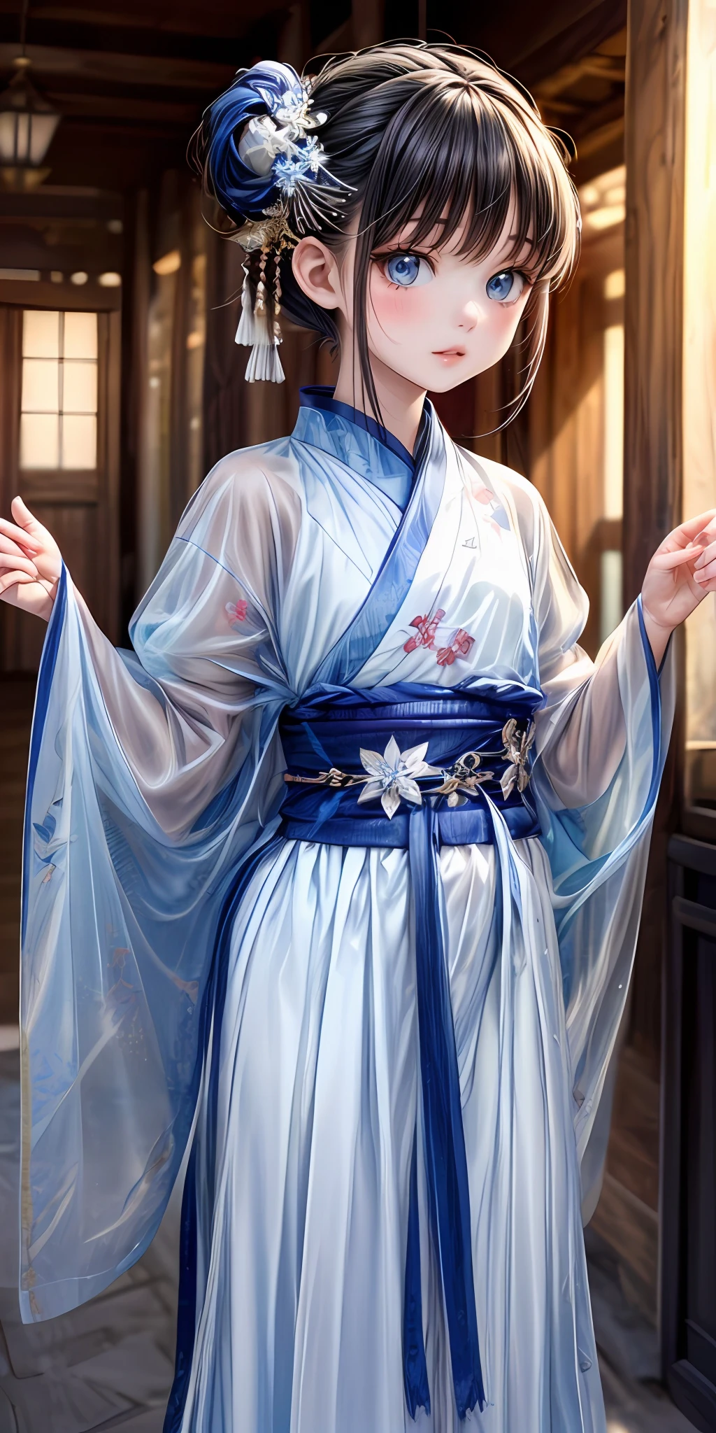(masterpiece,ultra-detailed,best quality,8K,CG,illustration,shaved:1.0),(ite girl:1.0) <lora:more_details:1>, simple background,
<lora:jyoji fuku v19.0:0.6> jyojifuku, hair ornament, see-through