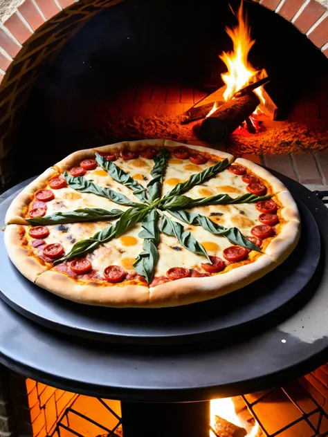 A pizza with a ral-pnrse crust, bubbling in the wood-fired pizza oven <lora:ral-pnrse-sdxl:1>,<lora:EnvyBetterHiresFixXL01:0:hr=1>