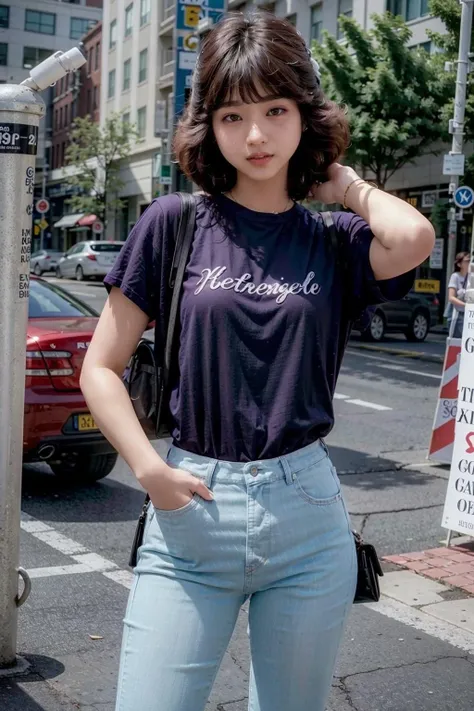 best quality, photorealistic, 8k, high res, 1girl, woman, (skindentation), (portrait:0.6), gorgeous, ((neon light, time square, cityscapebackground:1.65)), ((blue pants, denimjacket with pinktshirt inside:2)), straight-looking at viewer:1.8, (1girl eyes looking at viewer, short-length straighthair, black hair, partedhair:1.75), photorealistic, (bokeh), (smile:1.2), (closed mouth:0.56), gorgeous, pureerosface_v1, <lora:AVID-china:0.75>