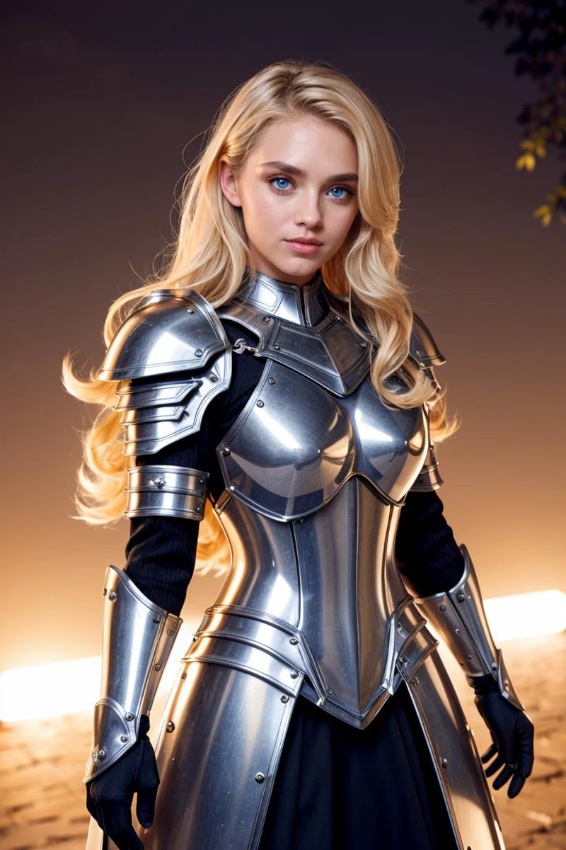 knight, armor, (side view:0.80), ((((( retro), mysterial), ensorcelled))), blonde, magical, high fantasy, full body portrait, waist up, clothed, outfit, (perfect eyes, huge eyes, focus on eyes, gaze:1.20), highest quality, HD, 4k, fstop, cinematic lighting, best illumination, cinematic, 18 years old, cute, fit, stunning, dazzling, atmospheric, vibrant <lora:noiseOffset2:-1><lora:detailTweaker:+0.25><lora:nudity:-0.50><lora:realistic:-0.25>