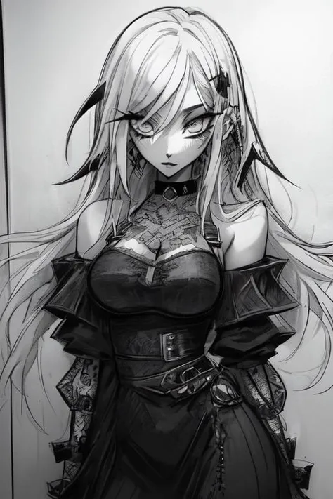 (Pencil_Sketch:1.2, messy lines, greyscale, traditional media, sketch), unfinished, hatching (texture), <lora:Pencil_Sketch_Dim64_SD-05:1>