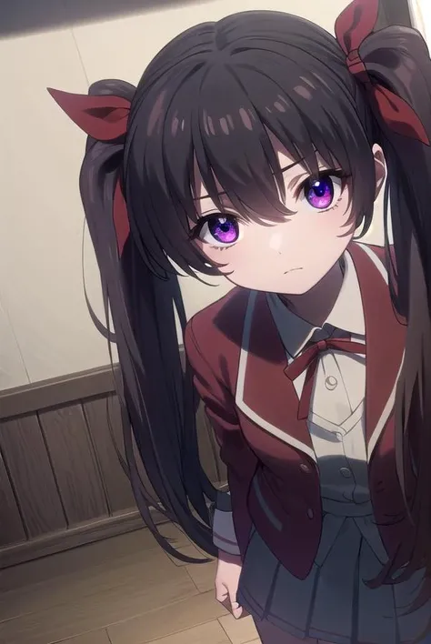 lalaluluhinaguki, <lora:lala lulu hinaguki s1-lora-nochekaiser:1>,
lala lulu hinaguki, black hair, twintails, (purple eyes:1.1), ribbon, hair ribbon, (red ribbon:1.2), child,
BREAK dress, school uniform, blazer, (red blazer:1.2),
BREAK indoors,
BREAK looking at viewer, (cowboy shot:1.5)
BREAK <lyco:GoodHands-beta2:1>, (masterpiece:1.2), best quality, high resolution, unity 8k wallpaper, (illustration:0.8), (beautiful detailed eyes:1.6), extremely detailed face, perfect lighting, extremely detailed CG, (perfect hands, perfect anatomy),