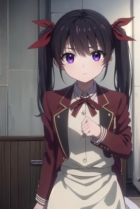 lalaluluhinaguki, <lora:lala lulu hinaguki s1-lora-nochekaiser:1>,
lala lulu hinaguki, black hair, twintails, (purple eyes:1.1), ribbon, hair ribbon, (red ribbon:1.2), child,
BREAK dress, school uniform, blazer, (red blazer:1.2),
BREAK indoors,
BREAK looking at viewer, (cowboy shot:1.5)
BREAK <lyco:GoodHands-beta2:1>, (masterpiece:1.2), best quality, high resolution, unity 8k wallpaper, (illustration:0.8), (beautiful detailed eyes:1.6), extremely detailed face, perfect lighting, extremely detailed CG, (perfect hands, perfect anatomy),