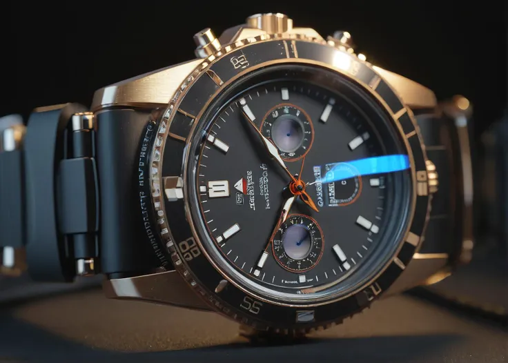 Xtreme close-up watch lighting, 8k, uhd, masterpiece very Xtreme-detailed, 8k, uhd, masterpiece