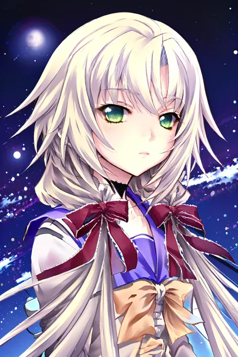 1girl,<lora:KagamigawaChloe:1>,kagamigawa chloe,sumisora uniform,night,moon,looking_at_viewer,upper_body,, best quality,ultra-detailed,high resolution,super detailed skin,perfect anatomy,detailed,