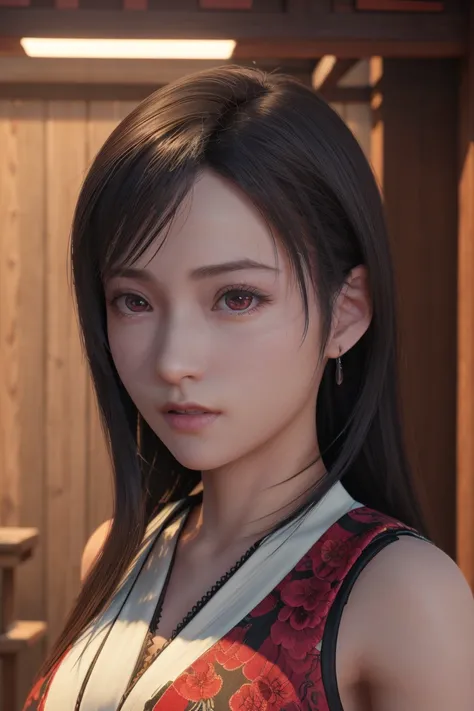 <lora:tifaMeenow_tifaV2:0.75>, (photorealistic:1.4),best quality,realistic, masterpiece, an extremely delicate and beautiful, CG,extremely detailed ,highres, extremely detailed,
1girl, tifa_lockhart,beautiful detailed girl,full body, realistic,japanese clothes,
beautiful detailed red eyes, light on face, cinematic lighting,