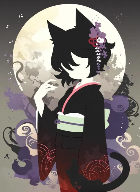 sambanekostyle, masterpiece, best quality, very aesthetic, absurdres,
1girl, cat girl, 21 years old, mature female, ink wash, kimono, full moon
<lora:SambaNekoStyle_animagineV31_v110:1>