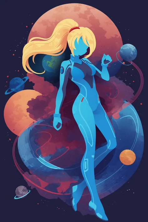 sambanekostyle, masterpiece, best quality, very aesthetic, absurdres, extremely detailed, intricate,
(simple background:1.4), samus_aran, 21 years old, mature female, zero suit,
space, moon, planet, spaceship,
<lora:SambaNekoStyle_animagineV31_v110:1>