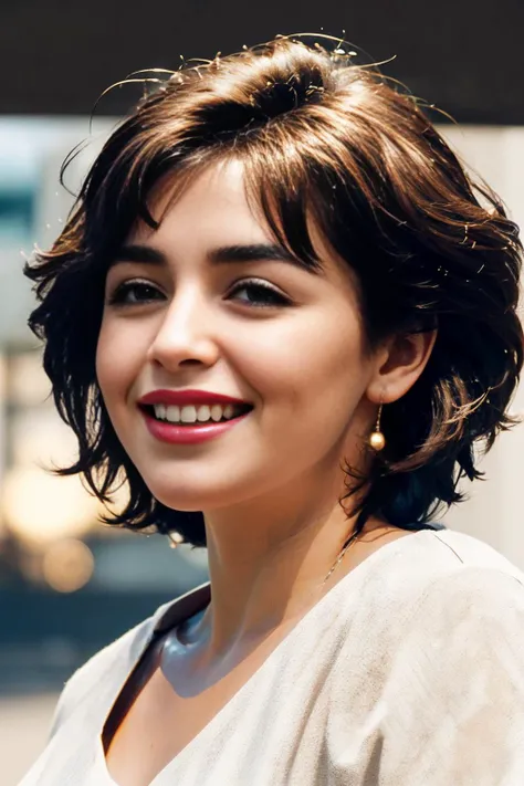<lora:MARADONA:0.55> a young samoan woman with (bob hairstyle:1), eyeliner, (straight eyebrows:1.4), (thin upper lip:1.4), (bottom heavy lip:1.4), (Aquiline nose:1.4), (skin tone big mole bump on smile line), big, grinning, wide open eyes, best artist, (slightly larger nose:1.2), chubby, thicc