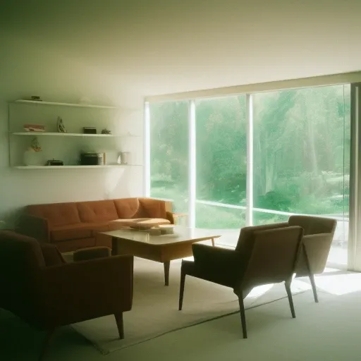classicnegative photo inside a mid century modern house 1970 50mm 1.4f soft focus