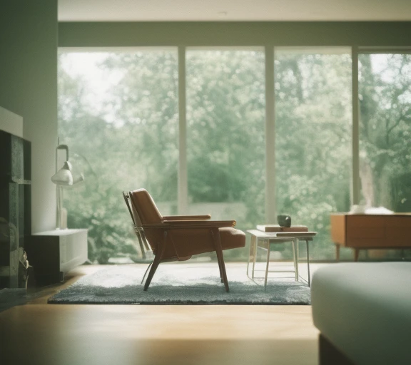 classicnegative photo inside a mid century modern house 1970 50mm 1.4f soft focus