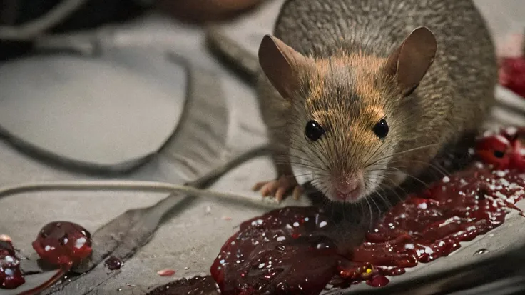 classicnegative photo, (blood splatter:1.3)
(dissected:1.2) mouse in the lab, (gore:1.3), (blood:1.3), fear, dead animal intestines
agressive (Mouse:1.1). monster with red eye
fantasy, 1970s dark fantasy , haze, halation, bloom, dramatic atmosphere
4k. DSLR. high quality. correct exposure. sharp focus. 800 ISO. Nikon D5.