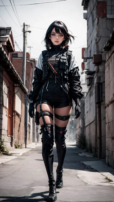 (masterpiece:1.4), (best quality), colorful, (detailed), 1girl, full body, pale skin, techwear jacket, black gloves, tactical vest, with buckle and tape
<lora:add_detail:1><lora:weight_slider_v2:0.5><lora:urbansamuraiv3testing:0.5>, RAW candid cinema, 16mm, color graded portra 400 film, remarkable color, ultra realistic, textured skin, remarkable detailed pupils, realistic dull skin noise, visible skin detail, skin fuzz, dry skin, shot with cinematic camera