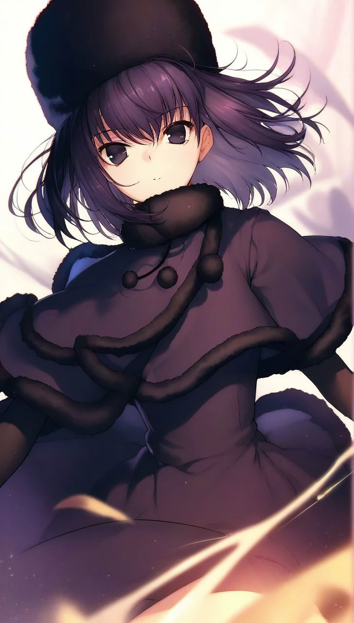 <lora:PONY_character_kuonji_alice-000011:1>,kuonji_alice, 1girl, solo, hat, gloves, capelet, fur_trim, black_gloves, fur_hat, dress, black_dress, looking_at_viewer, fur-trimmed_capelet, score_9, score_8_up, score_7_up, score_6_up, score_5_up, score_4_up