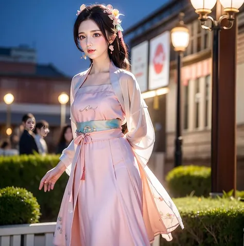 masterpiece, best quality, surrounded, multiple others, audience, background characters, crowd, public humiliation, spread pussy, 1girl, solo, looking at viewer, glasses, night city , pink dress,jewelry, see through, modern hanfu, upper body, candid, photograph, high resolution, 4k, 8k, street, town, cityscape, realistic, photo, depth of field, arms behind back, from below, hair ornament, jewelry, bangle, center,
<lora:Modern_Hanfu-08:0.6>