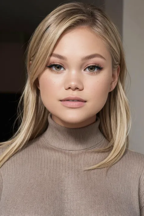<lora:skin_tone_slider_v1:1>
<lora:Olivia Holt:1>
(olivia holt:1.5),
((perfect brown eyes)), (platinum blonde hair), eyeshadow, mascara,
jeans, turtle-neck shirt,
looking at viewer,
(best quality:1.4), (masterpiece:1.4), (detailed: 1.3), 4k, 8k, 32k, RAW photo, ultra high res, absurdres, detailed skin, skin pores, saturated color, high contrast, highly detailed, cinematic, sharp focus, depth of field,