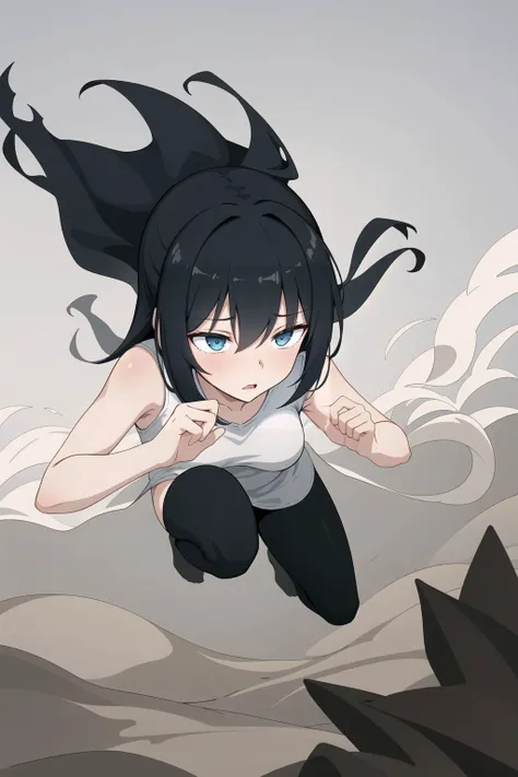(dark shot:1),1girl,ninja floating,textured clothing,dragon_head,smoke,(((sandstorm))),(flying stone),(((dust explosion:1))),wind,(motion blur),solo_focus,(dark_background),