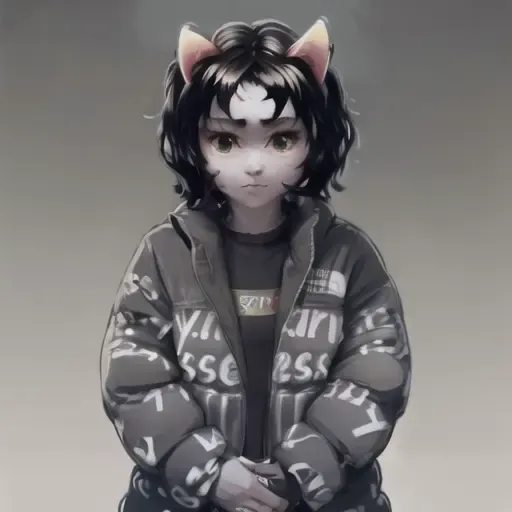 <lora:attire_dripmeme-10:0.8> dripjacket, own hands together, solo, 1girl, <lora:nepeta-28:0.8> nepeta