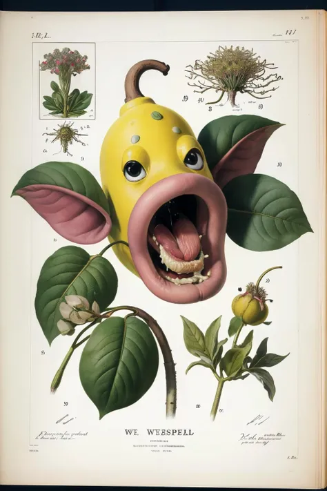masterpiece, botanicart, illustration of weepinbell in a botanical art book, plant, open mouth, (cum on tongue), intricate, detailed, scientific, <lora:Botanic:0.7> <lora:weepinbell:0.85>