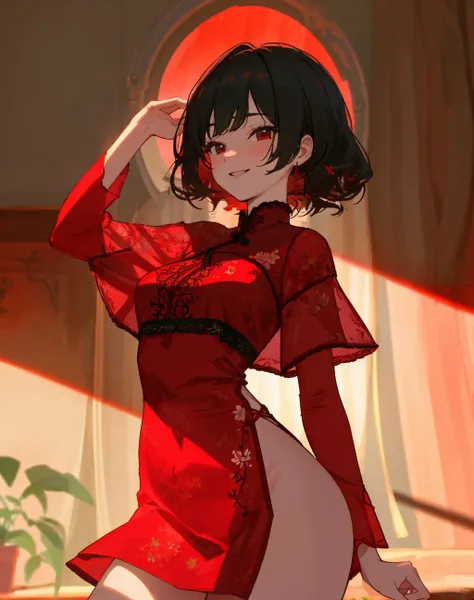 4K, Masterpiece, highres, absurdres,natural volumetric lighting and best shadows, deep depth of field, sharp focus, smiling,soft delicate beautiful attractive face,edgCoquine,
edgCoquine, a woman in a red dress with floral embroidery ,wearing edgCoquine,
wearing edgCoquine, cowboy shot , <lora:edgCoquine:0.7>