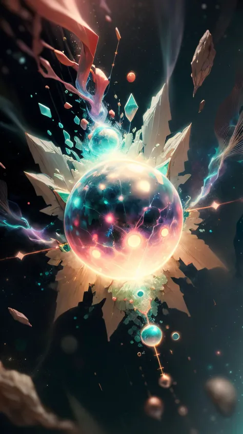 (Vermilion color), naturemagic infinite,universe,Iridescent dreams,nature,enveloping,interstellar,splats,Interstellar murmurs,Dreamlike impressions,Interstellar murmurs,Enigmatic constellations,mesmerizing,pulsar,smoke,bubbles magical energy  fantasy <lora:NatureMagic-20:0.8>