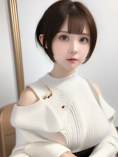 (((white sweater))), (((sweater))),(((high heel sweater))), (8k, best quality, masterpiece:1.2),(upper body 1:2) (realistic, photorealistic, photo-realistic:1.37), ultra-detailed, beautiful detailed eyes, beautiful detailed nose, (((balanced eyes))), ((upper body 1:2)),((big breasts)), (((sweater))), natural skin texture, 24mm, 4k textures, soft cinematic light, adobe lightroom, photolab, hdr, intricate, elegant, highly detailed, sharp focus, ((((cinematic look)))), soothing tones, insane details, intricate details, hyperdetailed, low contrast, soft cinematic light, dim colors, exposure blend, hdr, faded, slate atmosphere, (((short hair))), <lora:XiaQiuada:0.83>