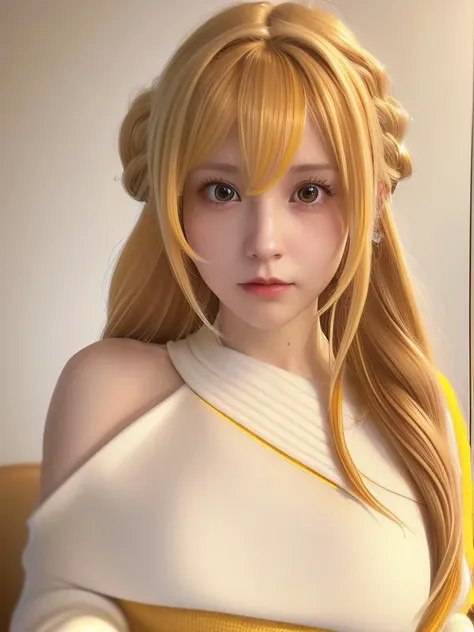 (((white sweater))), (((sweater))),(((high heel sweater))), (8k, best quality, masterpiece:1.2),(upper body 1:2) (realistic, photorealistic, photo-realistic:1.37), ultra-detailed, beautiful detailed eyes, beautiful detailed nose, (((balanced eyes))), ((upper body 1:2)),((big breasts)), (((sweater))), natural skin texture, 24mm, 4k textures, soft cinematic light, adobe lightroom, photolab, hdr, intricate, elegant, highly detailed, sharp focus, ((((cinematic look)))), soothing tones, insane details, intricate details, hyperdetailed, low contrast, soft cinematic light, dim colors, exposure blend, hdr, faded, slate atmosphere, (((braid hair))), (((long coat))), (((brown eyes))), (((yellow hair))), <lora:XiaQiuada:0.85>