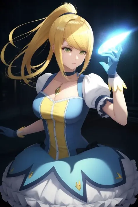 (kanamemadokaoutfit:1), (samus aran) dressed in (puffy blue and yellow magical girl outfit), (ponytail), magical girl, masterpiece, best quality, (perfect face, beautiful face, symmetric face),
8k, RAW photo, photo-realistic, masterpiece, best quality, absurdres, incredibly absurdres, huge filesize, extremely detailed, High quality texture, physically-based rendering, Ray tracing,