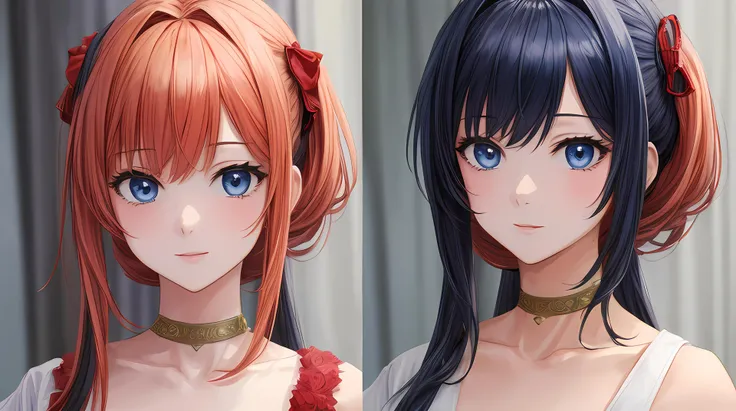 (Masterpiece, Best Quality, High Quality:1.4), professional artwork, Intricate Details, field of view, sharp focus, detailed painting, photorealistic lighting, trending on pixiv, face shot, (vivid lighting, vibrant colors:1.05), realistic shadows, ambient occlusion,
Marie Mamiya, mature female, milf, solo, (curvy:1.1), luxury room, (half body shot:1.1),
(red hair:1.05), hair ornament, lipstick, makeup, (mole under eye:0.9), choker, ultra detail hair, ultra detail face, (yellow glowing eyes:1.05), perfect eyes, perfect face, perfect retina, earrings, (seductive look, blush:1.15),
(school_uniform:1.4), choker, bare shoulders, necklace, fingernails,
(Large Breasts:1.15), Cleavage,